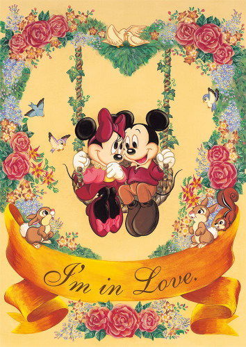 Tenyo Japan Jigsaw Puzzle D-108-813 Disney Mickey & Minnie I'm in Love (108 Pieces)