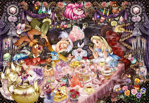 Tenyo Japan Jigsaw Puzzle D-1000-495 Alice in Wonderland Tea Party (1000 Pieces)