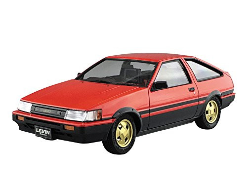 Aoshima 54963 Toyota AE86 Levin 1983 Red/Black 1/24 Pre-painted model kit