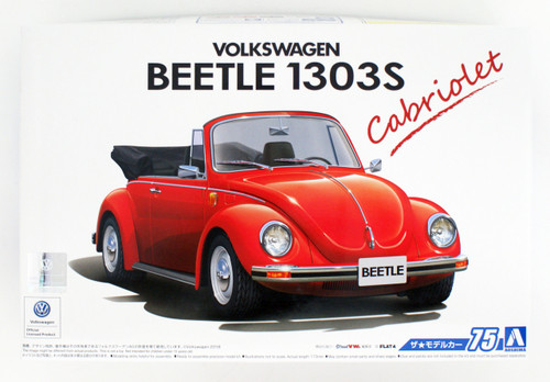 Aoshima 55724 The Model Car 75 Volkswagen 15ADK Beetle 1303S Convertible 1/24 scale kit
