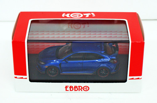 Ebbro 45575 Honda CIVIC Type R 2017 Brilliant Sporty Blue Metallic 1/43 Scale