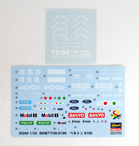 Hasegawa 20340 Benetton Ford B190 1/24 scale kit