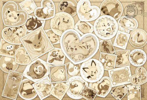 Ensky Jigsaw Puzzle 1000T-82 Pokemon Postage Stamp Art Sepia (1000 Pieces)