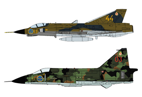 Hasegawa 02281 Swedish Air Force J35F Draken & Viggen F13 Flying Group 1/72 scale kit