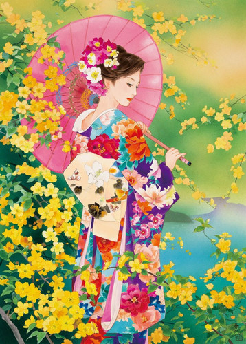 Epoch Jigsaw Puzzle 06-089 Japanese Art Haruyo Kimono (500 Pieces)