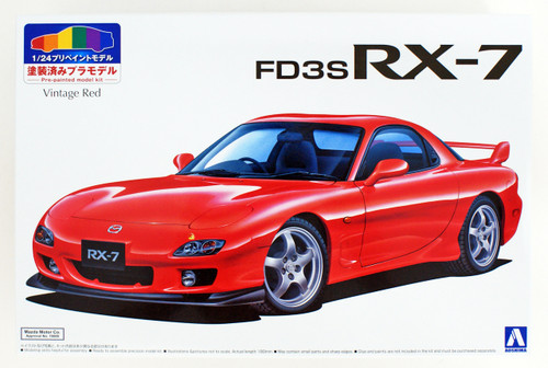 Aoshima 54970 Mazda FD3S RX-7 1999 Vintage Red 1/24 Scale Pre-Painted Model Kit
