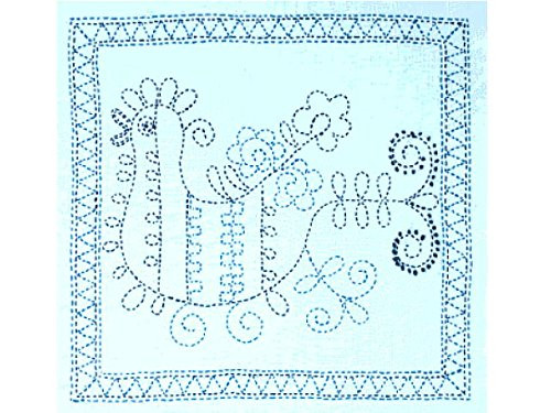 Tulip KSW-013 SASHIKO WORLD Embroidery Kit Russia Rooster with Blue Flower