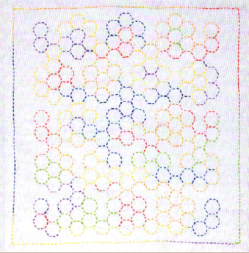Tulip KSW-007 SASHIKO WORLD Embroidery Kit America Grandmother's Flower Garden