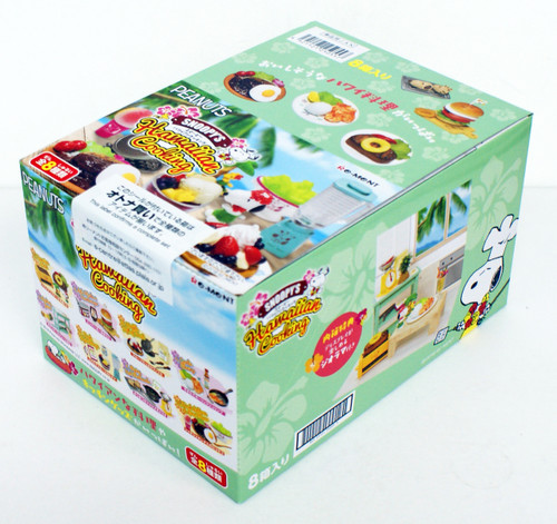 Re-ment 250557 SNOOPY Hawaiian Cooking 8 Figure Complete BOX set