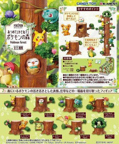Re-ment 203850 Pokemon Forest 8 Figure Complete Set