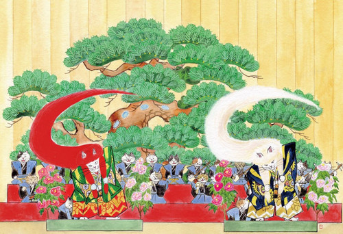 Epoch Jigsaw Puzzle 26-289 Ai Yoshida Kabuki Neko Cat Renjishi (300 Pieces)