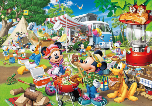 Tenyo Japan Jigsaw Puzzle D-1000-026 Disney Mickey & Minnie Camping (1000 Pieces)