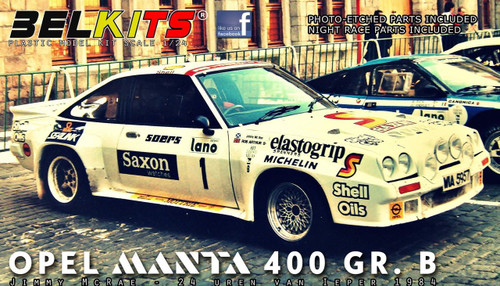Aoshima (BELKitS) 105504 Opel Manta 400 GR.B Jimmy McRae 24 Uren van Ieper 1/24 Scale kit