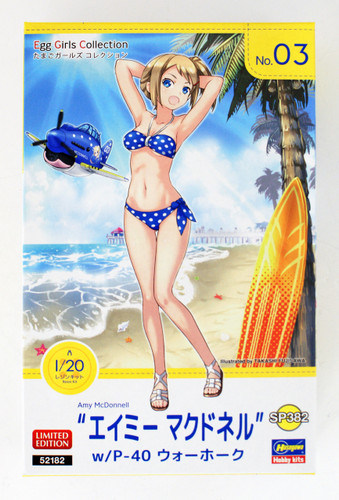 Hasegawa SP382 Egg Girls Collection No.3 Amy McDonnell w/P-40 Warhawk 1/20 Scale kit