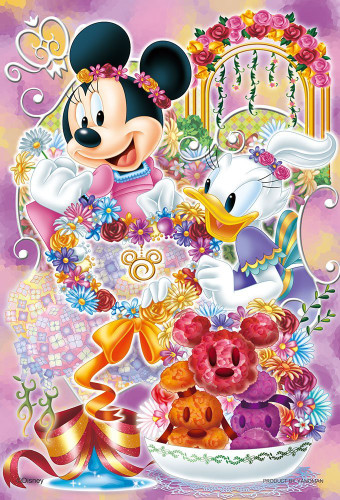 Yanoman Jigsaw Puzzle 99-448 Disney Minnie & Daisy Flower Arrangement (99 Small Pieces)