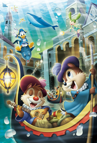 Yanoman Jigsaw Puzzle 99-447 Disney Chip 'n Dale Water Country (99 Small Pieces)