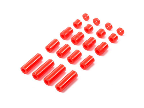 Tamiya 95400 Mini 4WD LW Plastic Spacer Set 12/6.7/6/3/1.5 (Red)