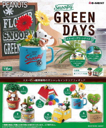 Re-ment 250618 Snoopy Green Days 1 BOX 6 Figures Complete Set