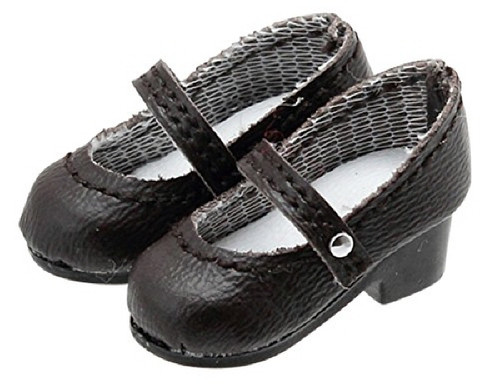 Azone AKT083-BRN Round Toe Strap Shoes Dark Brown