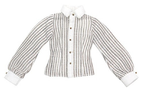 Azone ALB165-BRN Forest Cloth Store "PNXS Pin Striped Cleric Shirt" Brown Stripe