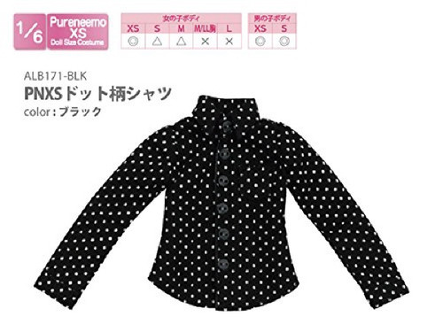 Azone ALB171-BLK PNXS Dot Pattern Shirt Black