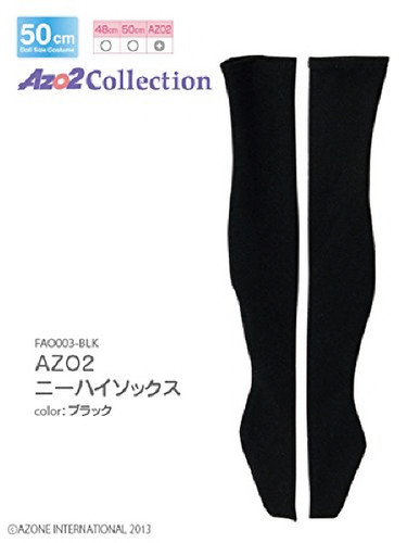 Azone FAO003-BLK Azo 2 Knee High Socks Black