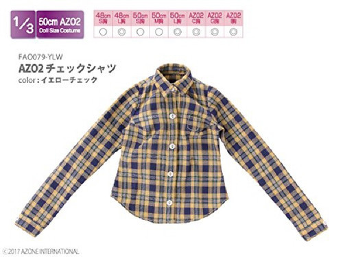 Azone FAO079-YLW Azo 2 Check Shirt Yellow Check