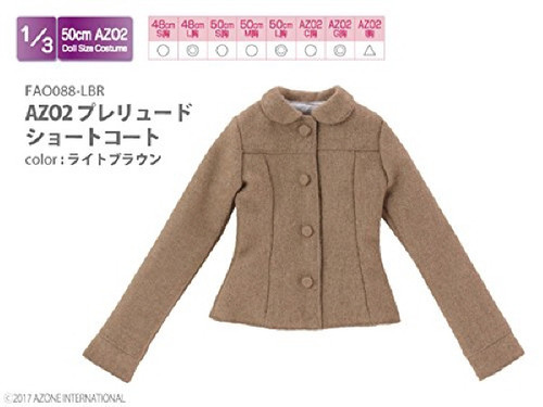 Azone FAO088-LBR Azo 2 Prelude Short Coat Light Brown