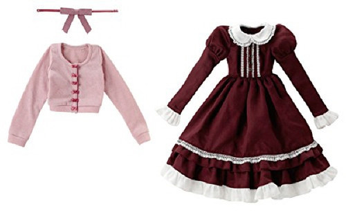 Azone FAR190-BDP for 50cm doll Dreaming Maiden's Clarion Set Bordeaux x Pink
