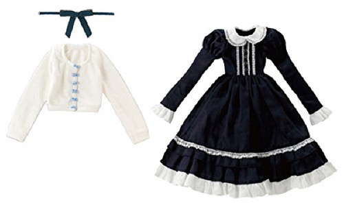 Azone FAR190-NVW for 50cm doll Dreaming Maiden's Clarore Set Navy x White