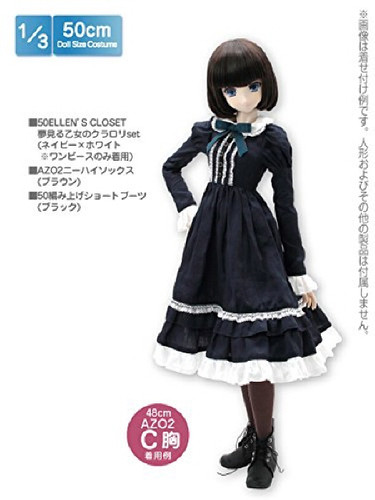 Azone FAR190-NVW for 50cm doll Dreaming Maiden's Clarore Set Navy x White