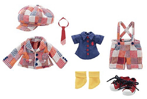 Azone KPT002-RED Mushroom Planet 'Namaiki School Boy Set' Red Multi Check