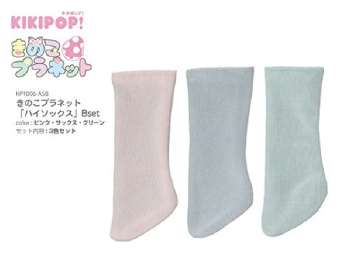 Azone KPT007-ASB Mushroom Planet 'High Socks' B Set Pink/Sax/Mint Green