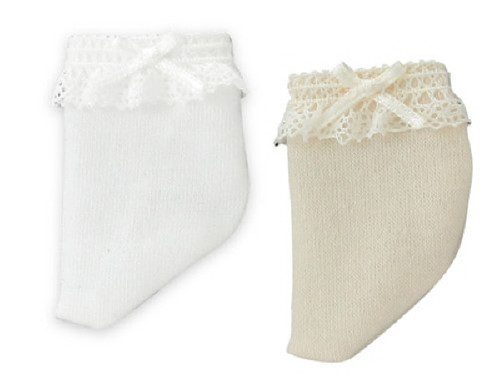Azone KPT009-AST Mushroom Planet 'Lace & Ribbon Socks Set' White/Beige