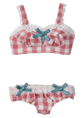 Azone KPT011-RED Mushroom Planet 'Gingham Bra & Panties Set' Ichigo