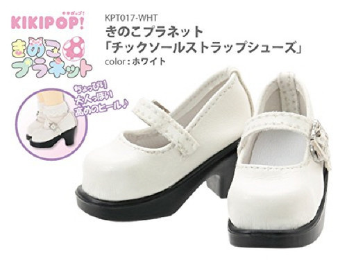Azone KPT017-WHT Mushroom Planet 'Tic Saul Strap Shoes' White