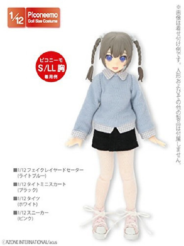 Azone PIC179-LBL 1/12 Fake Layered Sweater Light Blue