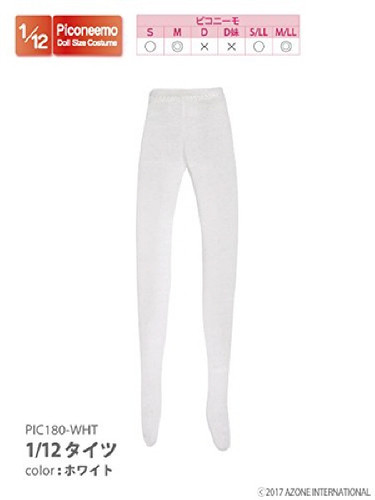 Azone PIC180-WHT 1/12 Tights White