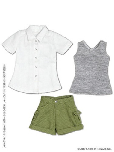 Azone POC409-WHK PNS Hiking Pants Set White x Khaki