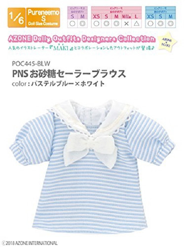 Azone POC445-BLW PNS Sugar Sailor Blouse Pastel Blue x White