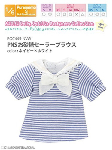 Azone POC445-NVW PNS Sugar Sailor Blouse Navy x White