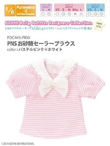 Azone POC445-PKW PNS Sugar Sailor Blouse Pastel Pink x White