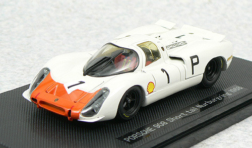 Ebbro 43739 Porsche 908 Short Tail 1968 No.1 (White/Orange) 1/43 Scale