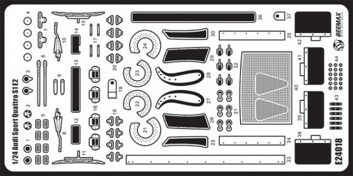 Aoshima 03999 Detail Up Parts for Audi Sport Quattro S1 E2 '86 Monte Carlo Rally Ver. 1/24 scale