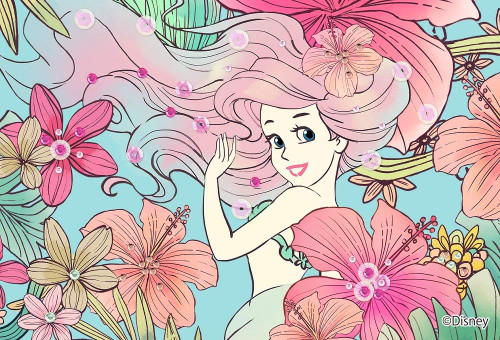 Epoch Jigsaw Puzzle Decoration 70-010 Disney Ariel Royal Floral (70 Pieces)