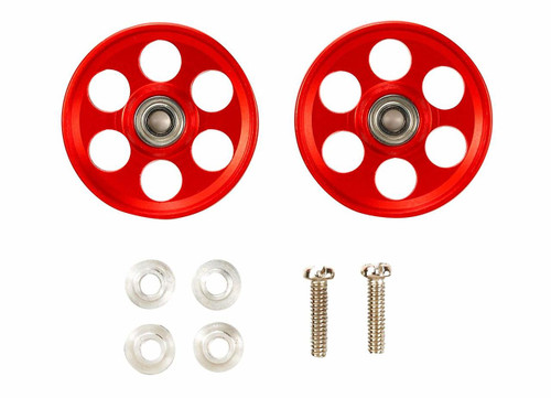 Tamiya Mini 4WD 95404 HG Lightweight Aluminum Ball-Race Rollers 19mm (Ringless/Red)