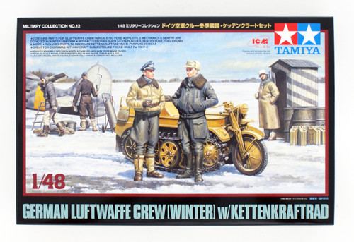 Tamiya 32412 German Luftwaffe Crew (Winter) w/ Kettenkraftrad 1/48 Scale Kit