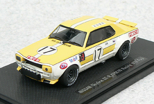 Ebbro 44140 Nissan Skyline GT-R KPGC10 Racing 1973 No.17 (Yellow) 1/43 Scale