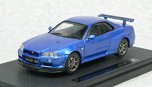 Ebbro 44148 NISSAN SKYLINE GT-R R34 Vspec Blue 1/43 Scale