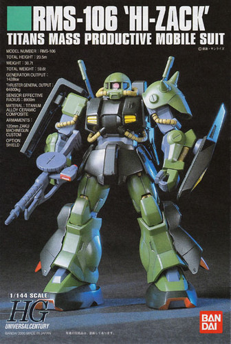 Bandai HGUC 012 Gundam RMS-106 HI-ZACK 1/144 Scale Kit